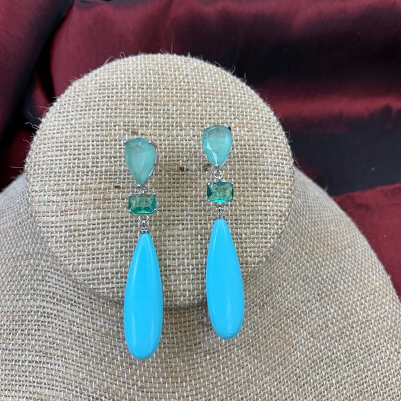 lululemon athletica Jewelry 23 Green Cz Crystal Blue Pearl